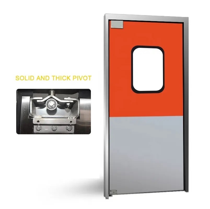 Automatic Closing Steel Double Leaf Restaurant Kitchen Traffic Swing Doors