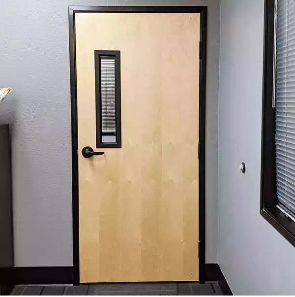 2022 New Factory Supply School Steel Metal Solid Interior Classroom Door with Window Observation Panel