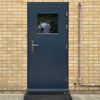 European Modern Style Glass Inserted Steel Security Door Exterior Front Main Entry Door for House