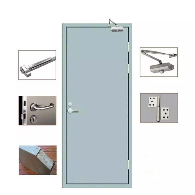 2 Hour Fire Rated Door Emergency Steel Exit Fireproof Door