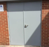 Double Doors Prehung Door Galvanized Steel Material Aluminum Rock Wool Insulation