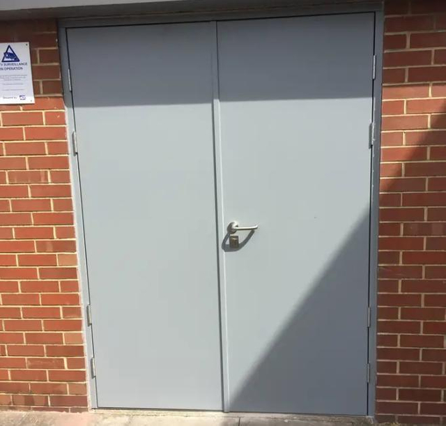 Double Doors Prehung Door Galvanized Steel Material Aluminum Rock Wool Insulation