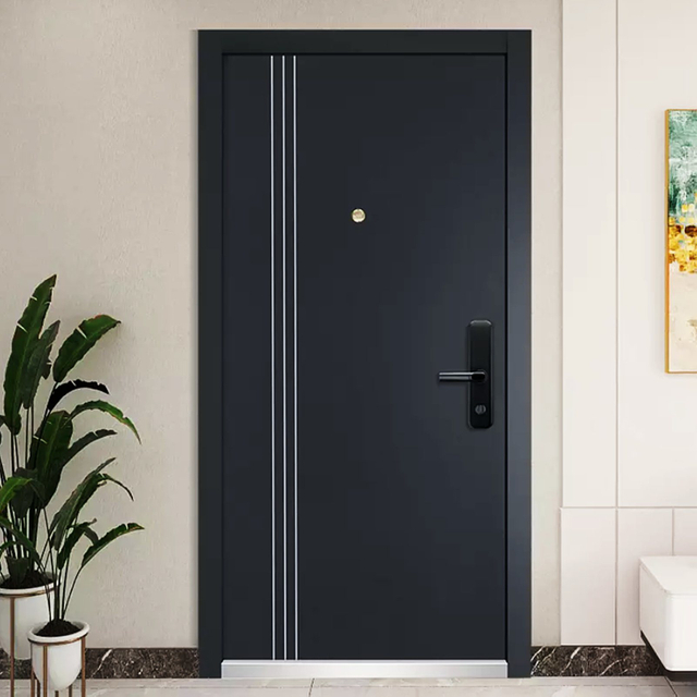 Metal Exterior Security Steel Single Security Door House Door